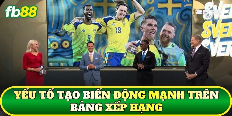Yếu tố tạo biến động mạnh trên bảng xếp hạng