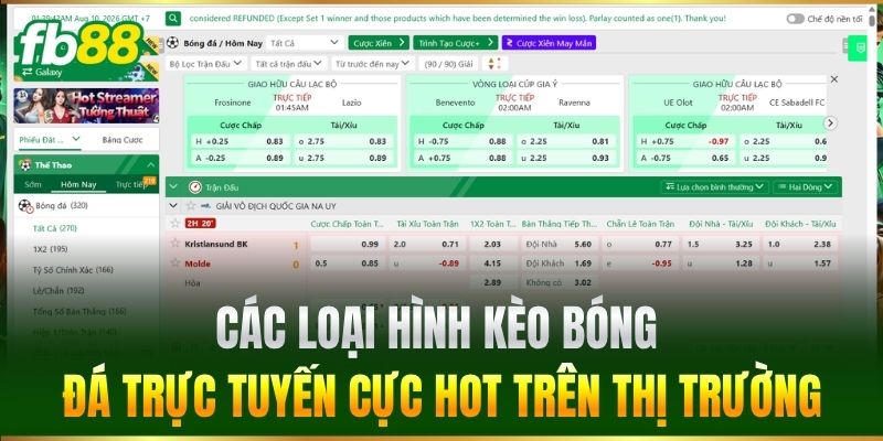 Kèo Bóng Đá Trực Tuyến FB88 - Tỷ Lệ Cao, Cập Nhật Nhanh Nhất 2 Các loại hình Kèo Bóng Đá Trực Tuyến cực hot trên thị trường